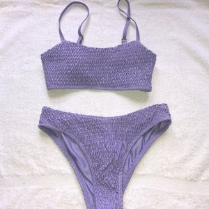 purple bikini set high leg